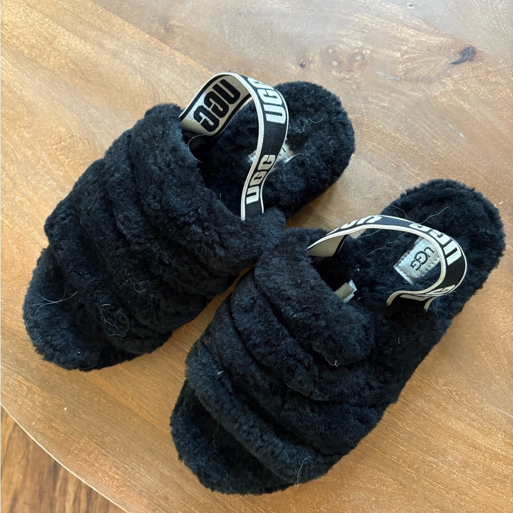 UGG Black Fluff Yeah Slide sandals